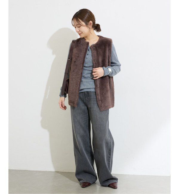 JOURNAL STANDARD「《追加》ダブルフェイスフェザークルーネックベスト」|ベスト・ジレ|