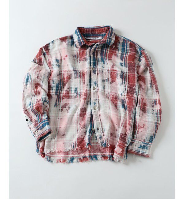 JOURNAL STANDARD「TRISECT2 / ネル ファット クラッシュ チェック シャツ」|シャツ・ブラウス|レッド