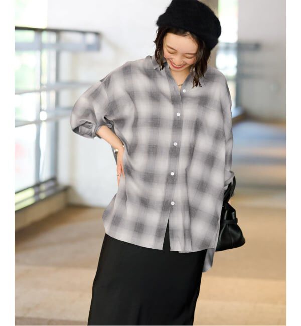 JOURNAL STANDARD relume「オーガニックコットンミックスオンブレツイルシャツ」|シャツ・ブラウス|グレー