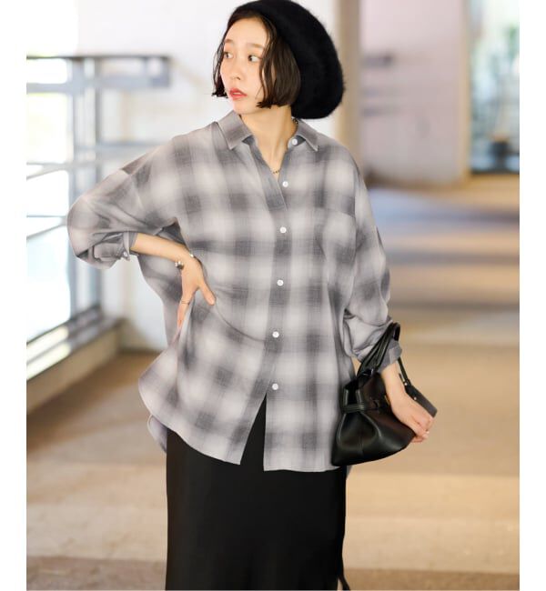 JOURNAL STANDARD relume「オーガニックコットンミックスオンブレツイルシャツ」|シャツ・ブラウス|