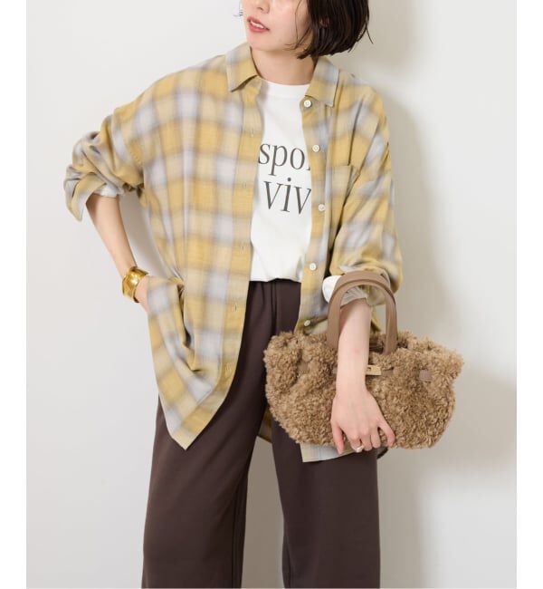 JOURNAL STANDARD relume「オーガニックコットンミックスオンブレツイルシャツ」|シャツ・ブラウス|イエロー