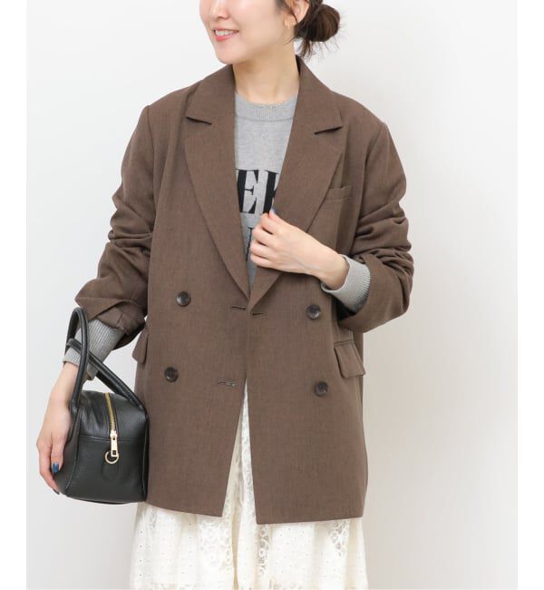 JOURNAL STANDARD relume「《追加2》ツイーディーツイルテーラードダブルジャケット」|テーラードジャケット|ブラウン