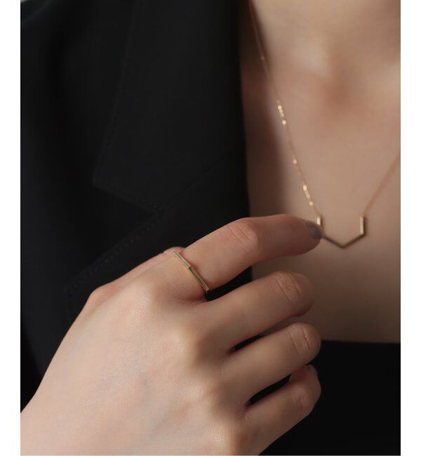 Lilas by Spick&Span「arrow ラインリングK10」|リング|