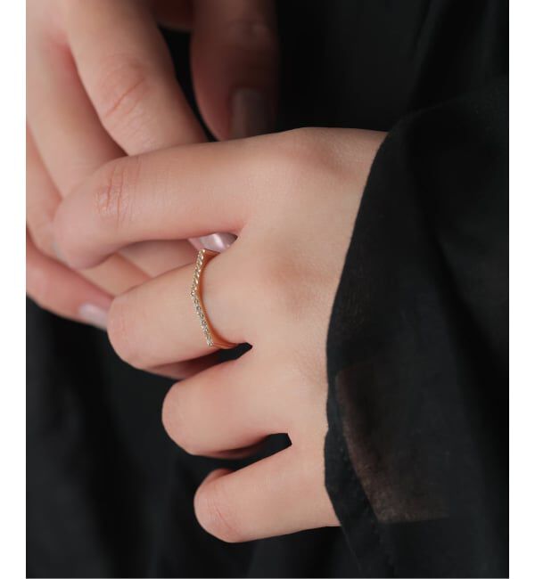 Lilas by Spick&Span「arrowラインホワイトトパーズリング K10」|リング|