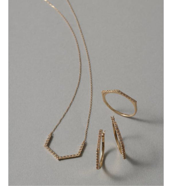 Lilas by Spick&Span「arrowラインホワイトトパーズリング K10」|リング|