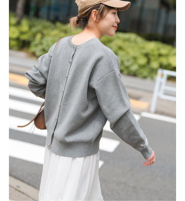 Spick and Span「《WEB限定》2WAYスナップボタンロゴニット」|カーディガン|