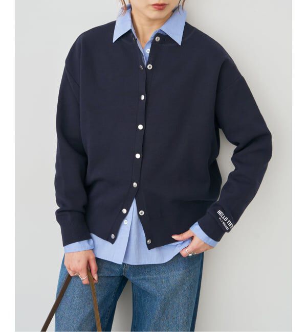 Spick and Span「《WEB限定》2WAYスナップボタンロゴニット」|カーディガン|