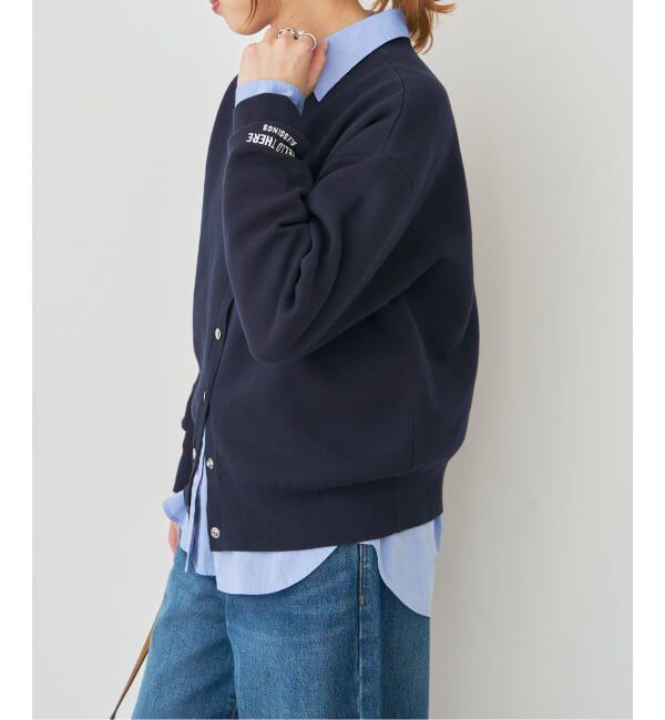 Spick and Span「《WEB限定》2WAYスナップボタンロゴニット」|カーディガン|