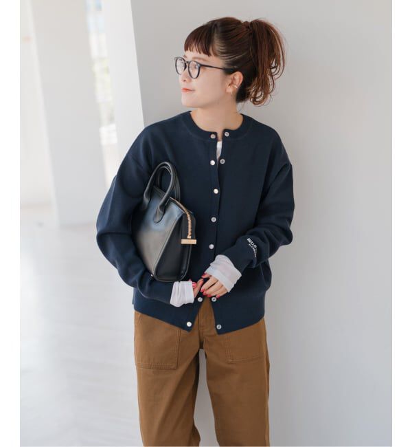 Spick and Span「《WEB限定》2WAYスナップボタンロゴニット」|カーディガン|
