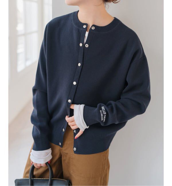 Spick and Span「《WEB限定》2WAYスナップボタンロゴニット」|カーディガン|