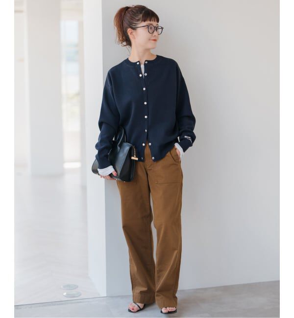 Spick and Span「《WEB限定》2WAYスナップボタンロゴニット」|カーディガン|