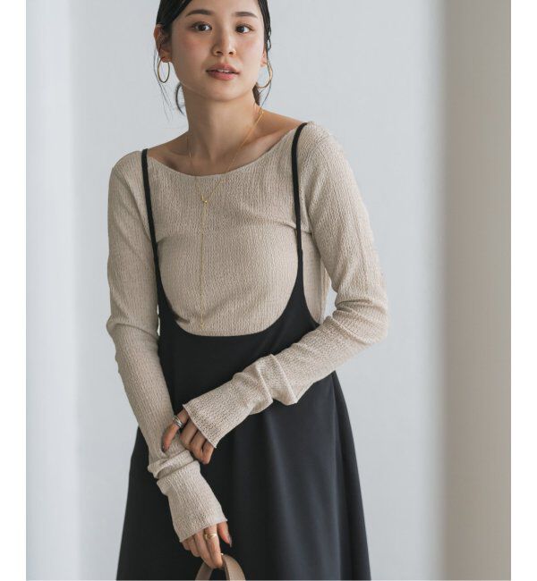 NOBLE「チャームシアーレースプルオーバー」|Tシャツ・カットソー|ベージュ