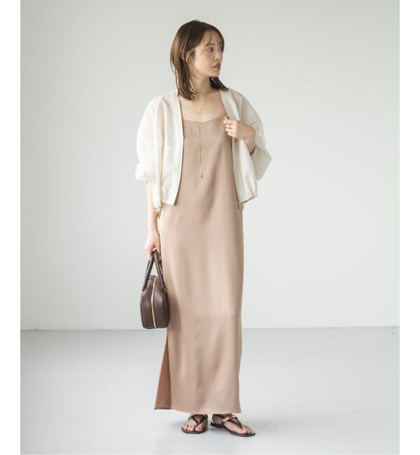 NOBLE「【洗える】ルナサテンコンフォートキャミワンピース」|ワンピース|