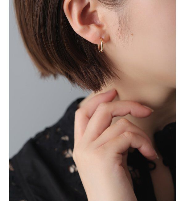 Lilas by Spick&Span「ハーフオープンフープピアスS K18(両耳)」|ピアス|