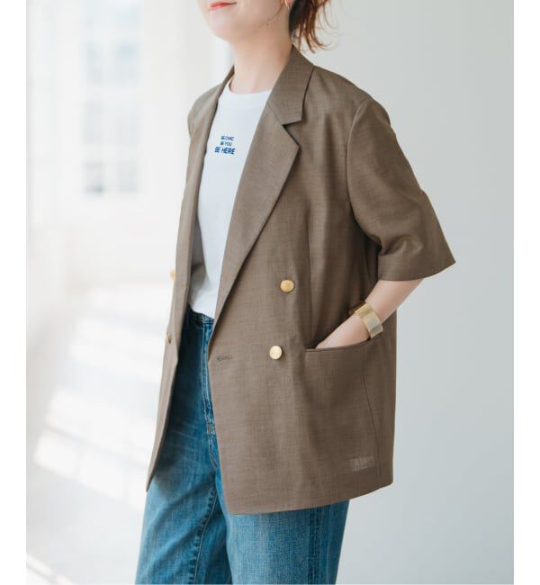 Spick and Span「《一部店舗+WEB限定 / 追加2》ドライクロスハーフスリーブジャケット」|テーラードジャケット|