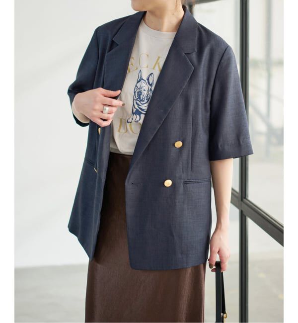 Spick and Span「《一部店舗+WEB限定 / 追加2》ドライクロスハーフスリーブジャケット」|テーラードジャケット|