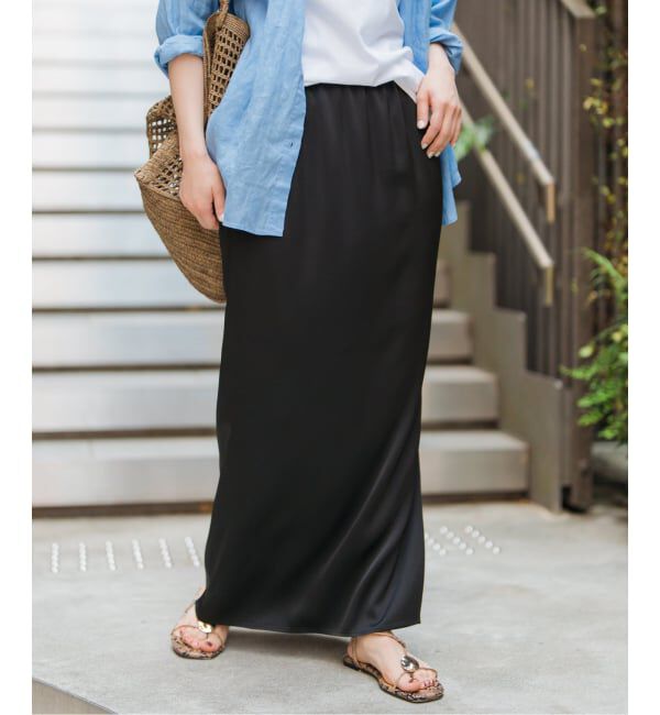 Spick and Span「《追加》サテンイージースカート」|スカート|