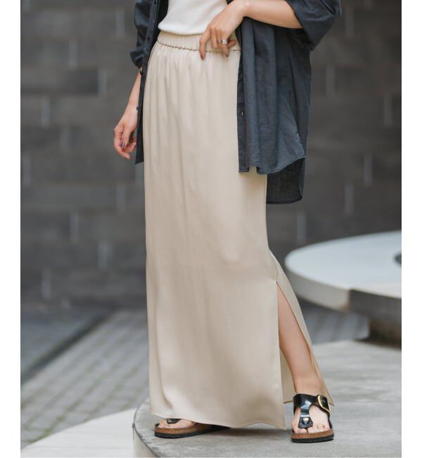 Spick and Span「《追加》サテンイージースカート」|スカート|