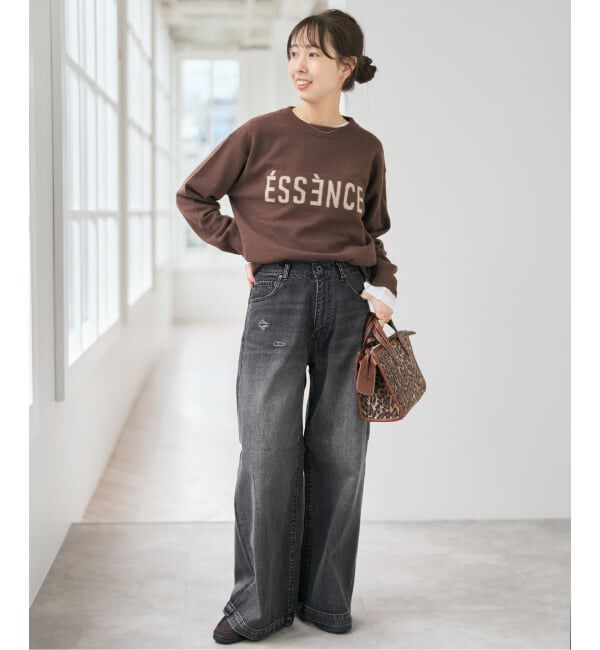 Spick and Span「5 1/2 BAGGY DENIM (Black）」|デニム|