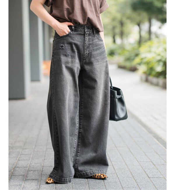Spick and Span「5 1/2 BAGGY DENIM (Black）」|デニム|