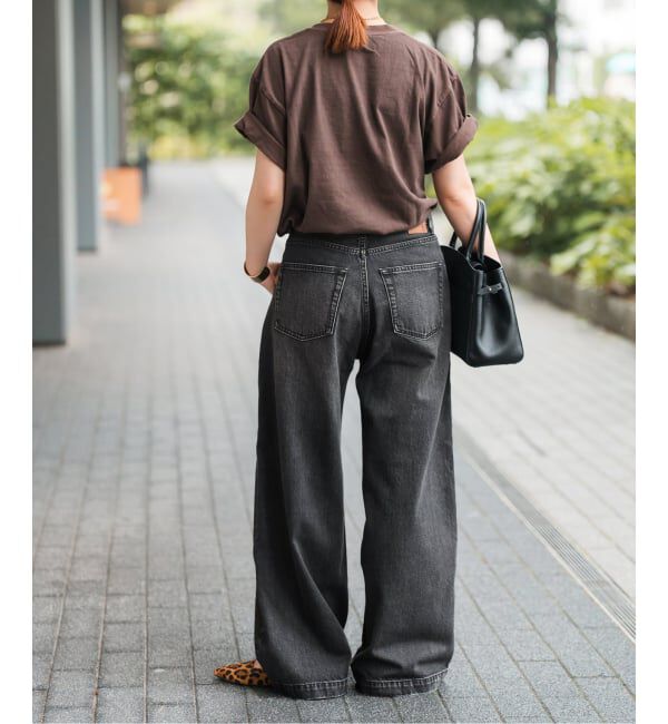 Spick and Span「5 1/2 BAGGY DENIM (Black）」|デニム|