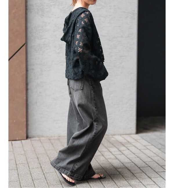 Spick and Span「5 1/2 BAGGY DENIM (Black）」|デニム|