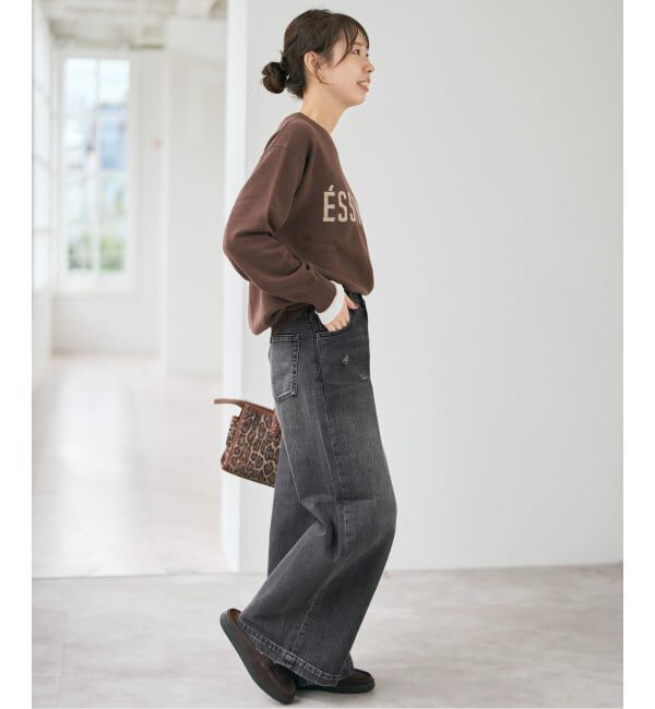 Spick and Span「5 1/2 BAGGY DENIM (Black）」|デニム|