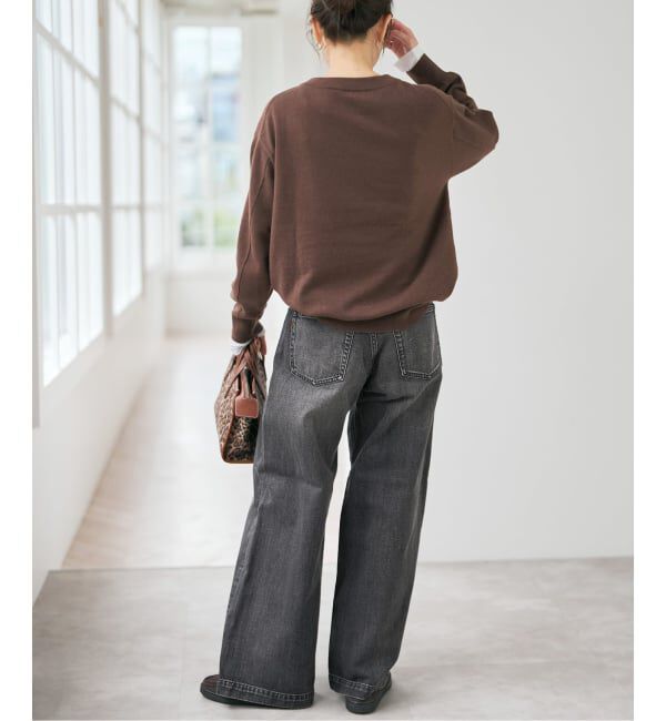 Spick and Span「5 1/2 BAGGY DENIM (Black）」|デニム|