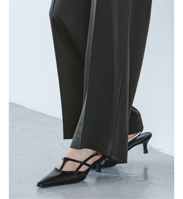 NOBLE「《追加》【洗える】ルナサテンベルテッドパンツ」|スラックス|