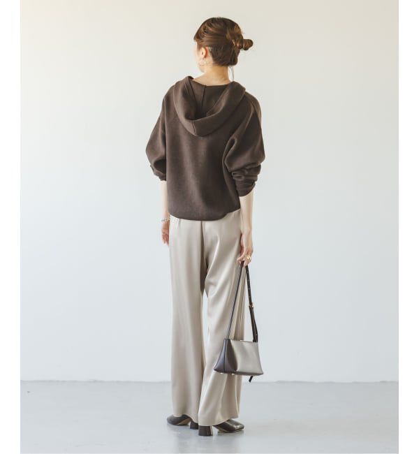NOBLE「《追加》【洗える】ルナサテンベルテッドパンツ」|スラックス|