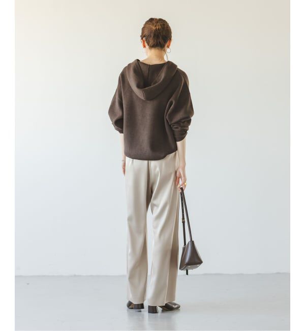 NOBLE「《追加》【洗える】ルナサテンベルテッドパンツ」|スラックス|