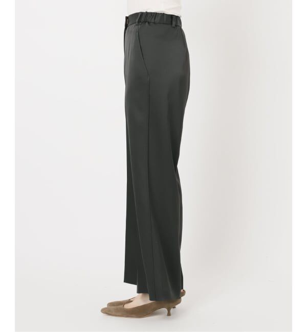 NOBLE「《追加》【洗える】ルナサテンベルテッドパンツ」|スラックス|