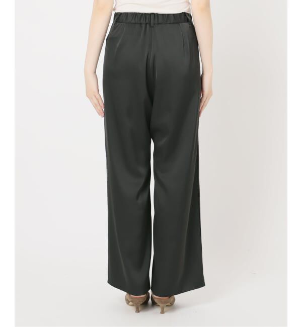 NOBLE「《追加》【洗える】ルナサテンベルテッドパンツ」|スラックス|