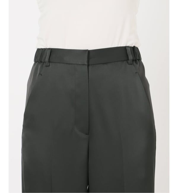 NOBLE「《追加》【洗える】ルナサテンベルテッドパンツ」|スラックス|