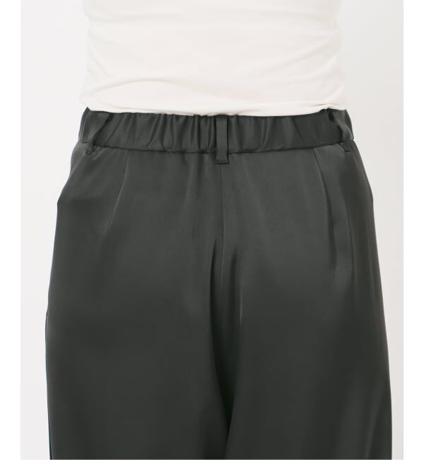 NOBLE「《追加》【洗える】ルナサテンベルテッドパンツ」|スラックス|