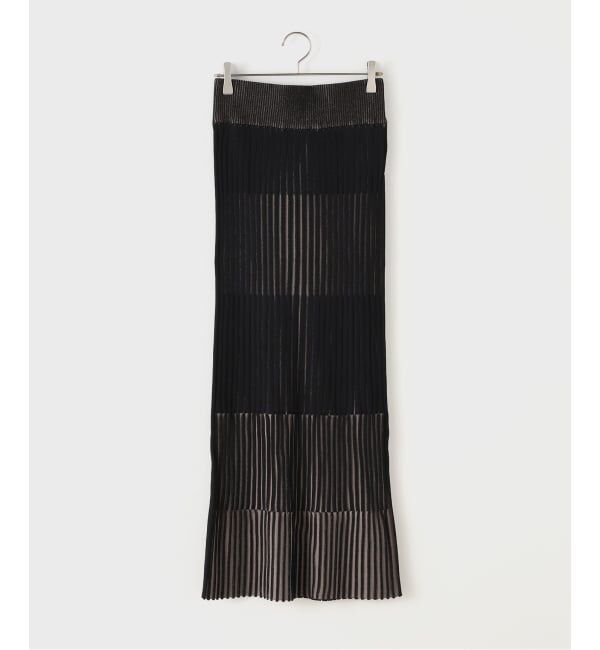 NOBLE「《追加》【洗える】ランダムバイカラーリブニットスカート」|スカート|