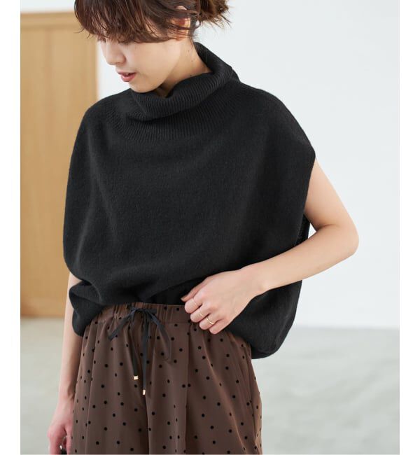 Spick and Span「《WEB限定 / 追加》オフタートルニットベスト」|ベスト・ジレ|ブラック