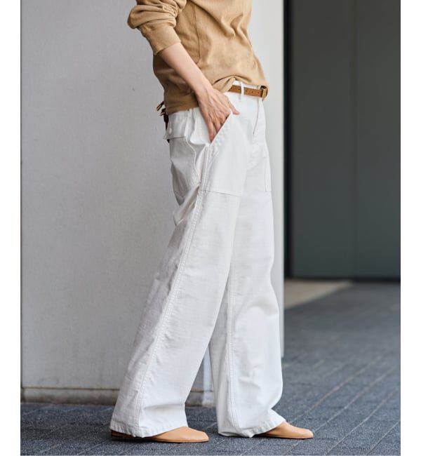 FRAMeWORK「≪追加≫ミリタリースラブバックサテンベイカーパンツ 4」|カーゴ|