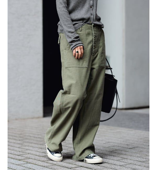 FRAMeWORK「≪追加≫ミリタリースラブバックサテンベイカーパンツ 4」|カーゴ|