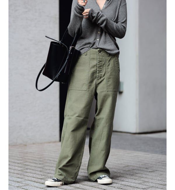 FRAMeWORK「≪追加≫ミリタリースラブバックサテンベイカーパンツ 4」|カーゴ|