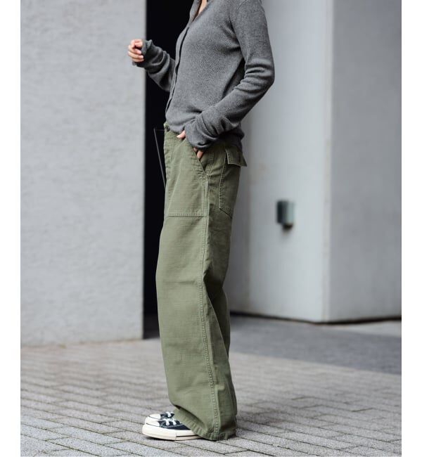 FRAMeWORK「≪追加≫ミリタリースラブバックサテンベイカーパンツ 4」|カーゴ|