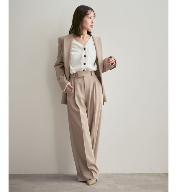 NOBLE「《追加・WEB限定カラー》エステルダブルクロスカーデブラウス」|シャツ・ブラウス|