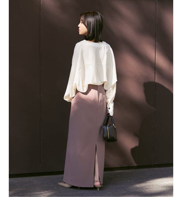 NOBLE「《追加・WEB限定カラー》エステルダブルクロスカーデブラウス」|シャツ・ブラウス|