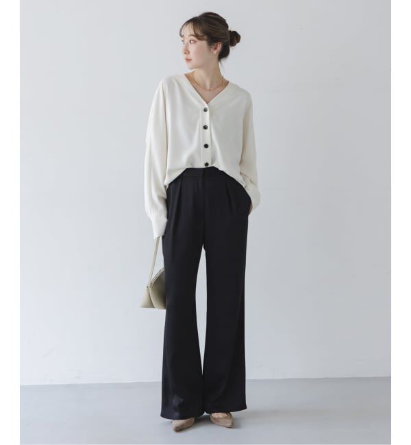 NOBLE「《追加・WEB限定カラー》エステルダブルクロスカーデブラウス」|シャツ・ブラウス|