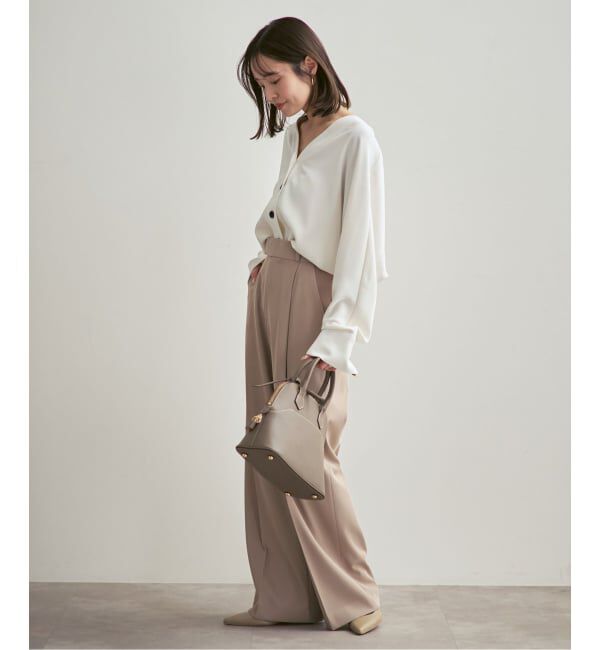 NOBLE「《追加・WEB限定カラー》エステルダブルクロスカーデブラウス」|シャツ・ブラウス|