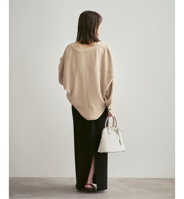 NOBLE「《追加・WEB限定カラー》エステルダブルクロスカーデブラウス」|シャツ・ブラウス|