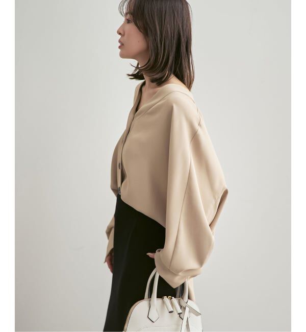 NOBLE「《追加・WEB限定カラー》エステルダブルクロスカーデブラウス」|シャツ・ブラウス|