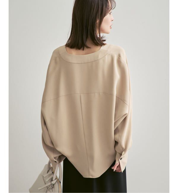 NOBLE「《追加・WEB限定カラー》エステルダブルクロスカーデブラウス」|シャツ・ブラウス|