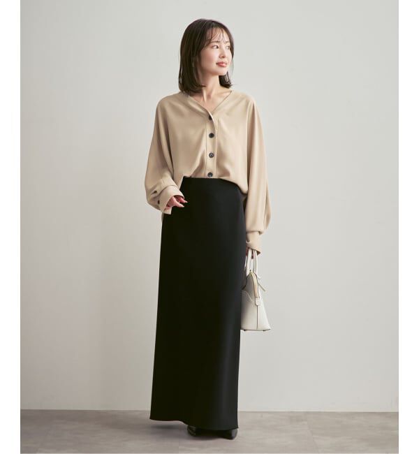 NOBLE「《追加・WEB限定カラー》エステルダブルクロスカーデブラウス」|シャツ・ブラウス|