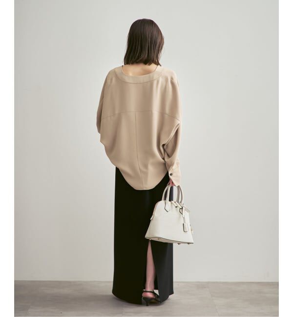 NOBLE「《追加・WEB限定カラー》エステルダブルクロスカーデブラウス」|シャツ・ブラウス|